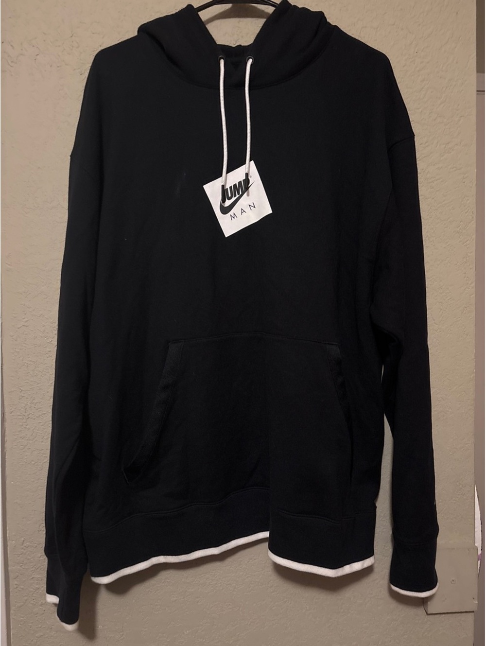 Jordan Air Jordan Black Hoodie with White Trim and Logo XL